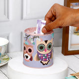 Duo Owl Lavender Tin Money Box