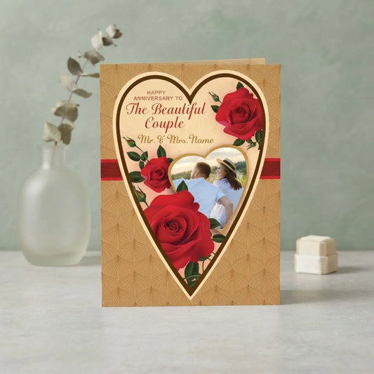 Happy Anniversary To The Beautiful Couple Personalised Greeting Card