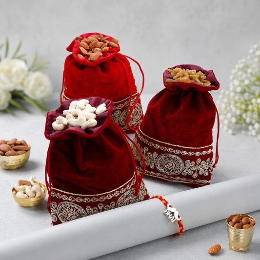 Archies Silver Moustache Bhai Rakhi with Dry Fruits