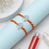 Pack Of 2 Archies Silver Rakhi with Peacock Feather Design