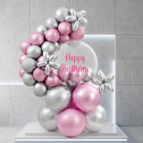 Pink & Silver Daisy Bobo Balloon Decor
