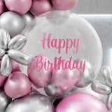 Pink & Silver Daisy Bobo Balloon Decor