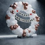 Rose Gold Anniversary Ring Balloon Arch Decor