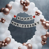 Rose Gold Anniversary Ring Balloon Arch Decor