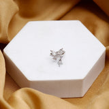 Silver-Toned Butterfly Lariat Necklace and Earcuff Set
