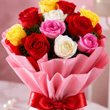 Mixed Colour Roses Bouquet
