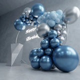 Royal Blue Chrome Ring Arch with Neon Birthday Sign