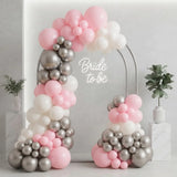 Bride To Be Pink & Silver Balloon Arch Decor