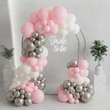Bride To Be Pink & Silver Balloon Arch Decor