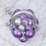 Purple & Silver Ring Balloon Stack Decor