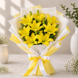 8 Yellow Asiatic Lilies Bouquet