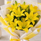 8 Yellow Asiatic Lilies Bouquet