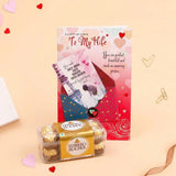 A Gift Of Love To My Wife Greeting Card With Chocolate