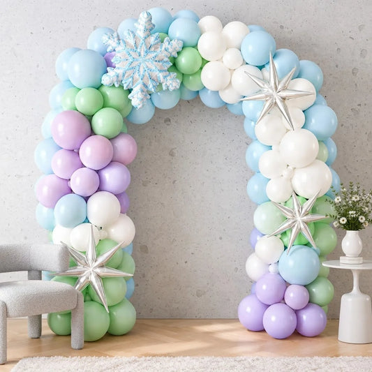Winter Wonderland Snowflake Balloon Arch Decor