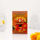 Delightful Ferrero Chocolate Tray and Diya with Greeting Card Gift Set