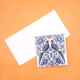 Pack of 50 Blue Pheasant Pair Greeting Card