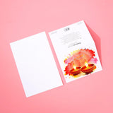 Pack of 50 Diwali Diyas Watercolor Greeting Card