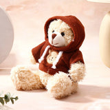 Beige Hoddie Teddy Bear Keychain With Perfume and Ferrero Rocher