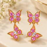 Pink Butterfly Double Dangle Earrings | Stupid Cupid