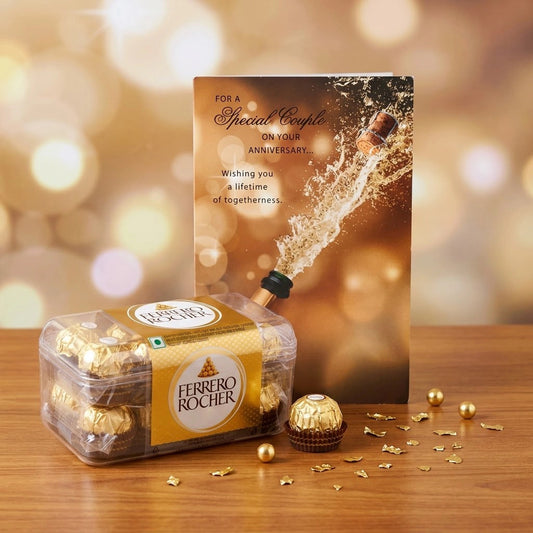 Special Couple Anniversary card With Chocolate
