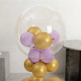 Purple & Gold Bobo Balloon Stand Decor