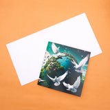 Pack of 50 Doves Over Green Earth Greeting Card