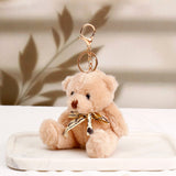 Light Brown Teddy Bear Keychain With Perfume and Ferrero Rocher