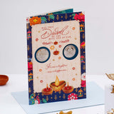 Auspicious Diwali Greeting Card with Diya and Dry Fruits