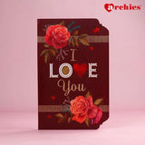I Love You Glitter Romantic Greeting Card With Chocolates