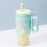 Twinkle Cartoon Tumbler with Straw & Handle – Blue