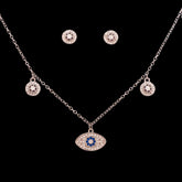 Silver Stones Choker With Earring