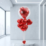 Red Heart Bobo Balloon Stand Decor