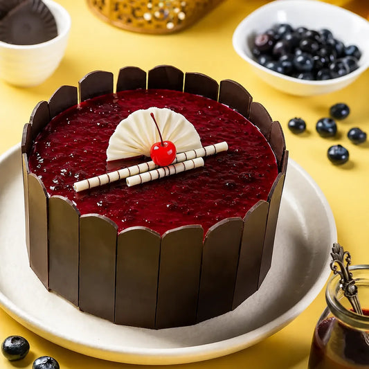 Blueberry Designer Glaze Cream Cake