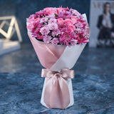 Purple Chrysanthemum, Daisy & Aqua Pink Rose Bouquet