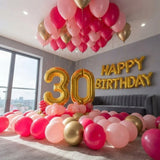 Pink & Gold Milestone Age Balloon Room Decor