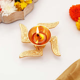OM and Swastik Diya with Rasgulla