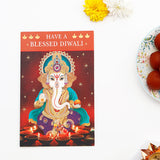 Akhand Jyoti Diya with Greeting Card and Gulab Jamun