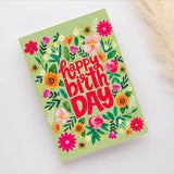 Happy Birthday Wildflower Personalised Greeting Card