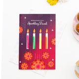 Om Jyoti Diya with Greeting Card and Besan Ladoo