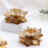 Handcrafted Leaves Diya with Dry Fruits
