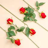 Bunch Of 5 Artificial Red Roses