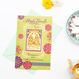 Akhand Jyoti Diya with Greeting Card and Kaju Barfi