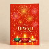 Personalized Diwali Greeting Card with Fireworks & Colourful Diyas