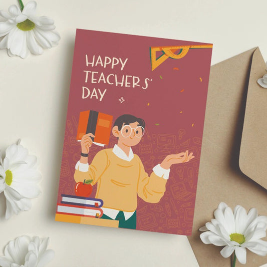 Happy Teachers' Day Scholar Personalised Greeting Card
