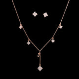Rose Gold Stone Choker With Earring