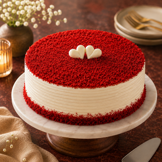 Fresh Red Velvet Velour Cream Cake
