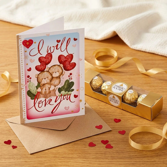 I Will Love You Greeting Card With Chocolate