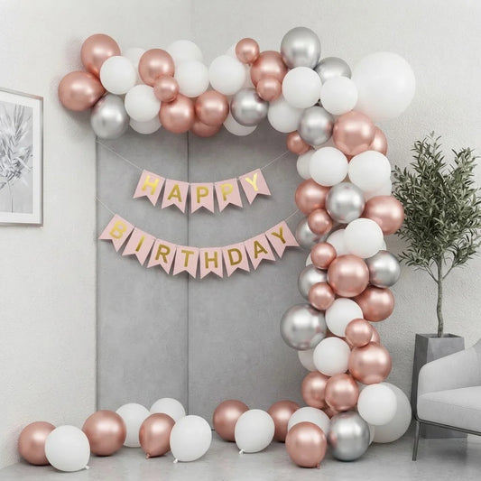 Rose Gold Frill Curtain Birthday Wall Decor
