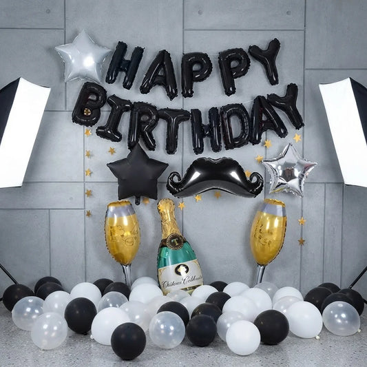 Black & Silver Cheers Birthday Wall Decor