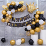 Black & Gold Frill Curtain Birthday Decor